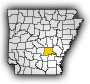 Map showing Jefferson County location within the state of Arkansas